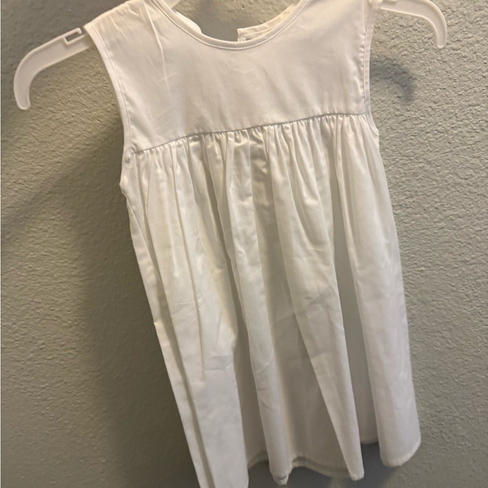 White Baptism/Easter Dress with Lace Trim - Picture 4 of 6